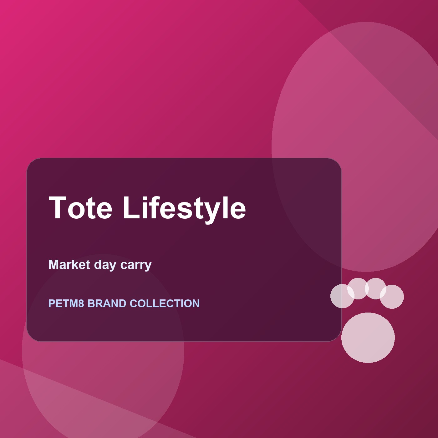 Paw Print Tote Bag - lifestyle shot at farmer's market